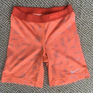 Nike Pro Orange Compression Shorts 7"